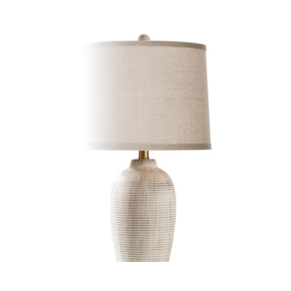 Ribbed ceramic table lamp