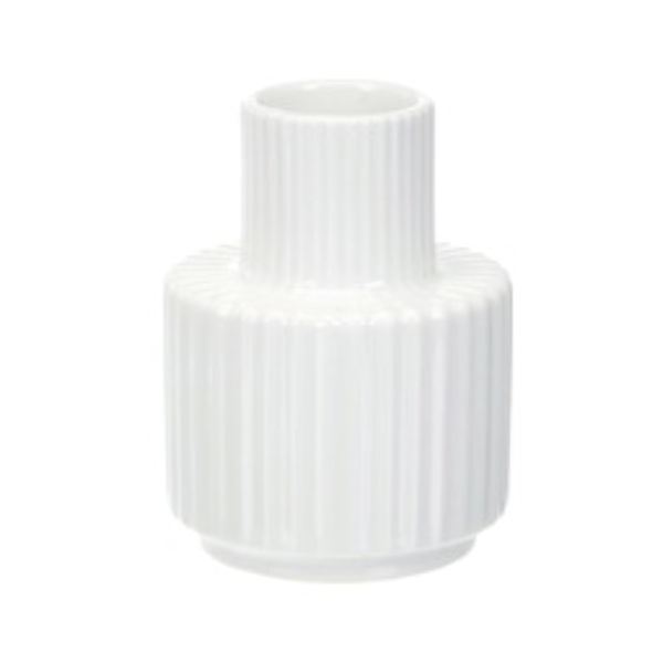 Fluted porcelain taper candle holder