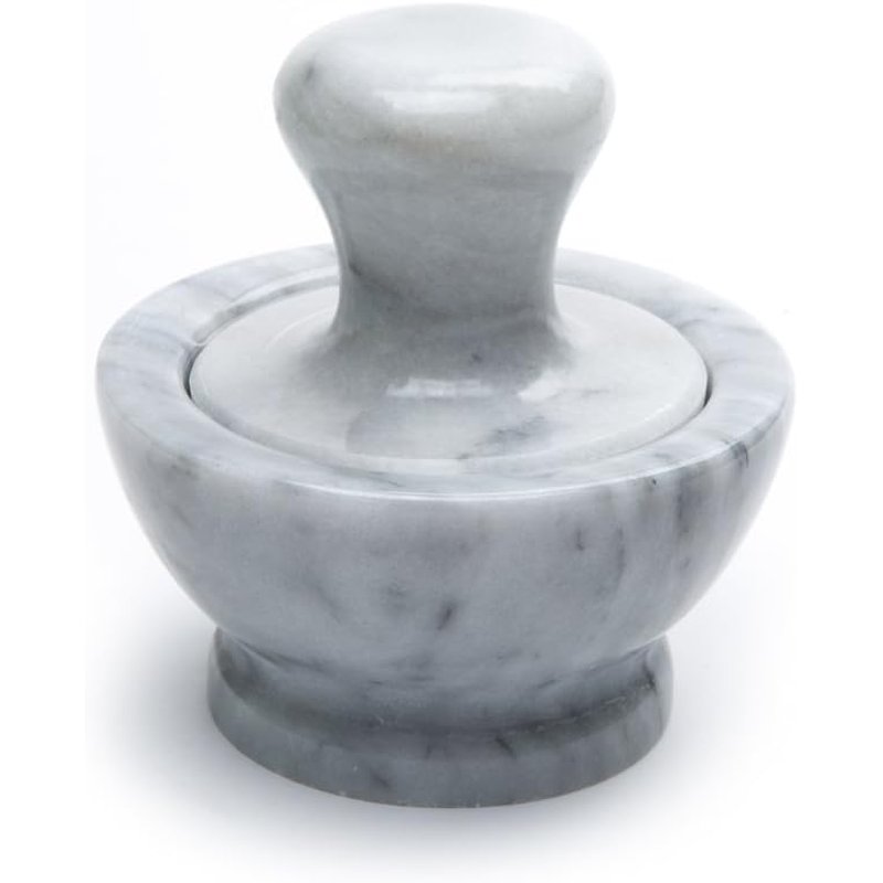 White marble mortar and pestle