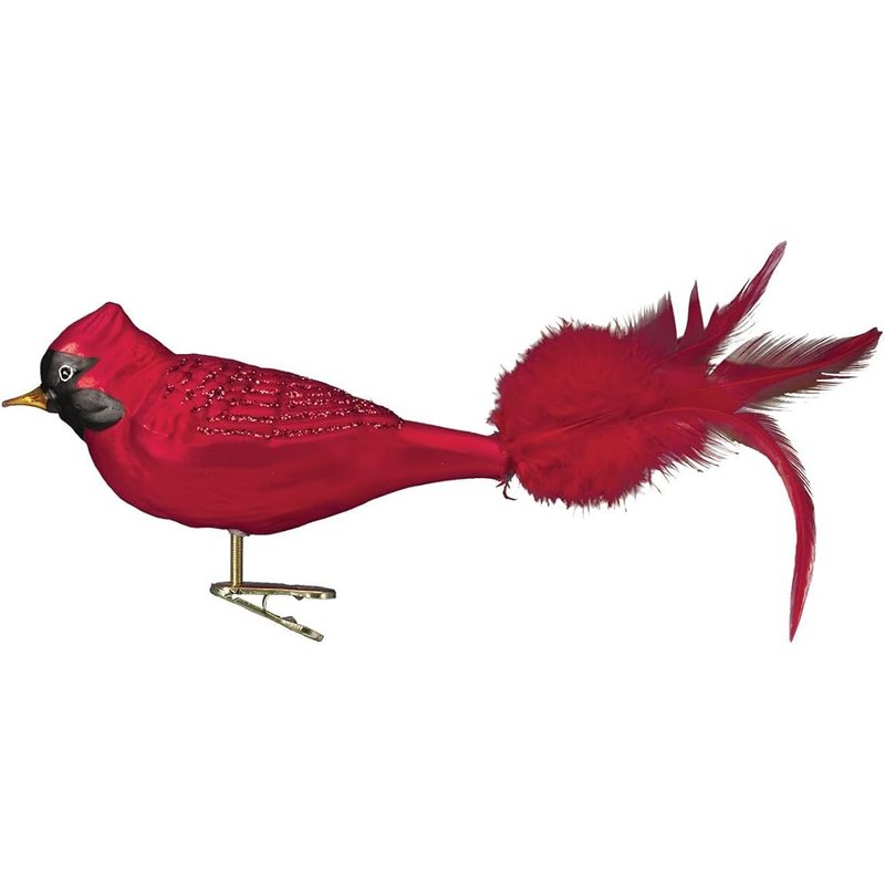 Old World Christmas red cardinal clip ornament