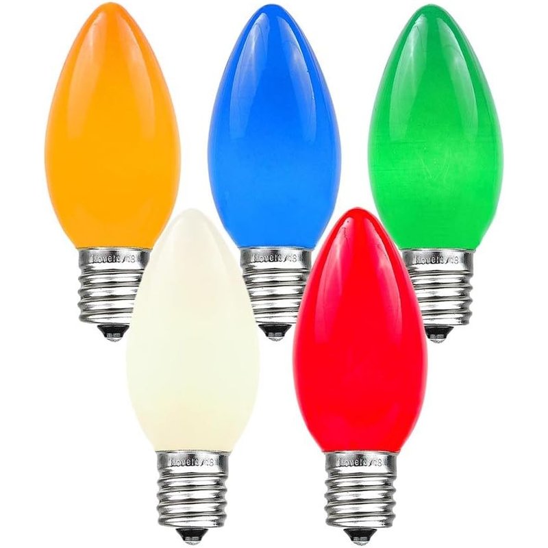 C9 ceramic Christmas bulbs, 25 pack