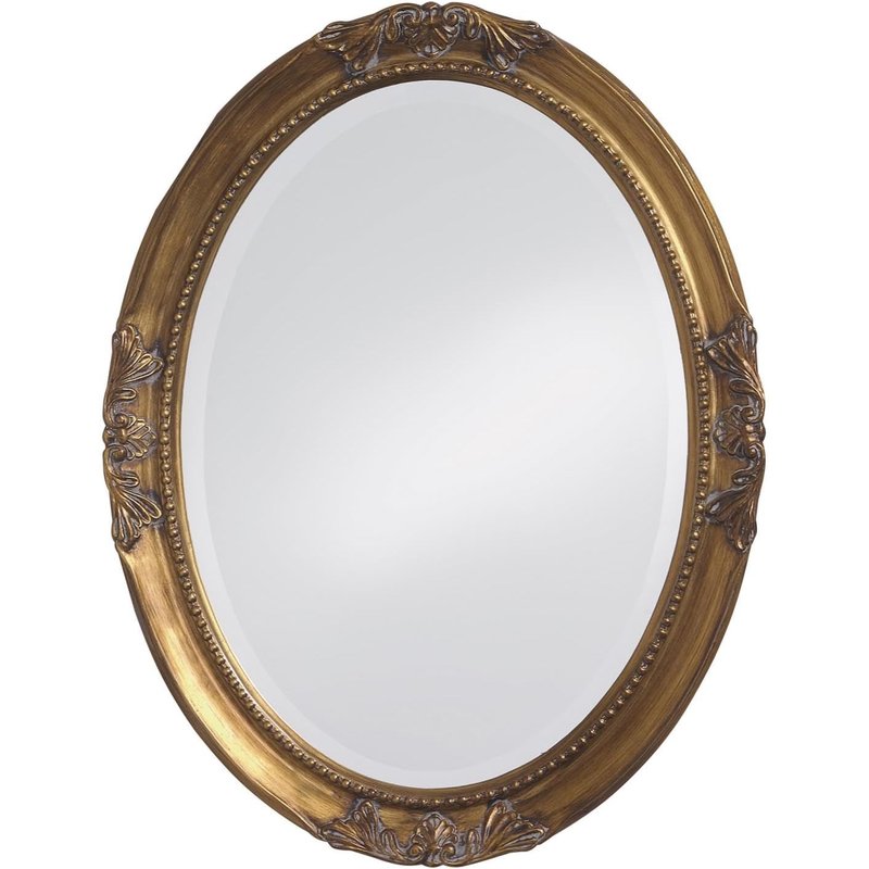 Queen Anne oval gold leaf mirror