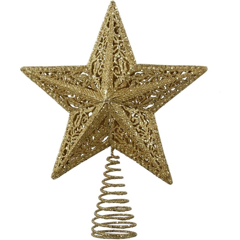 Kurt Adler gold leaf star treetop