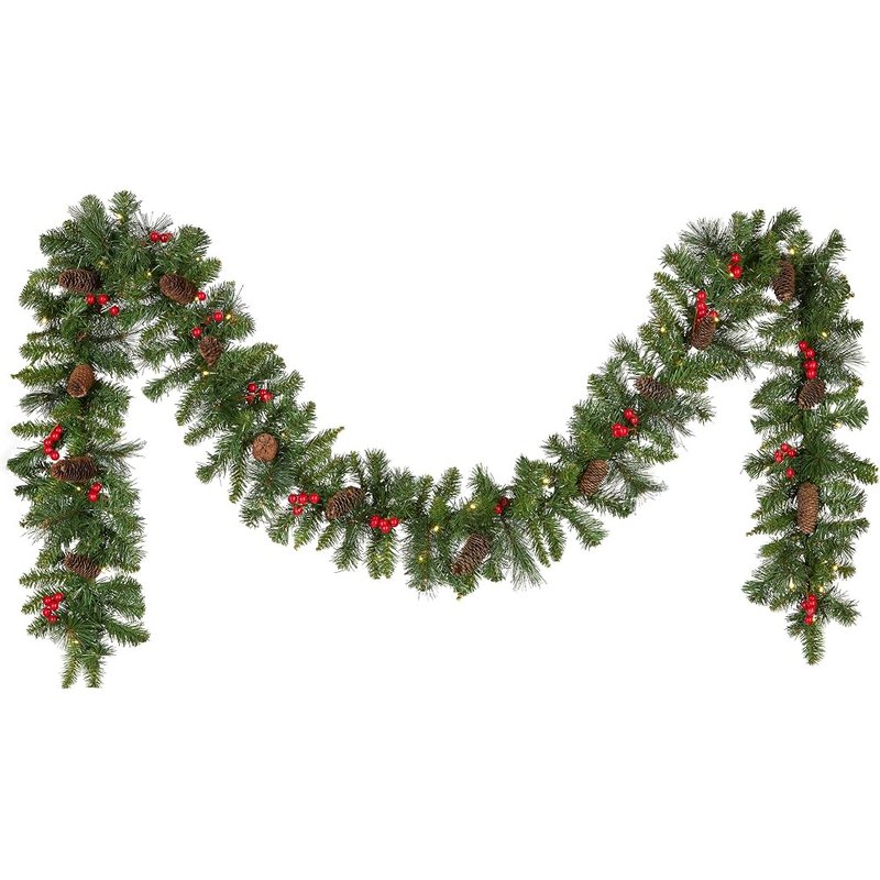 National Tree Company pre-lit spruce garland