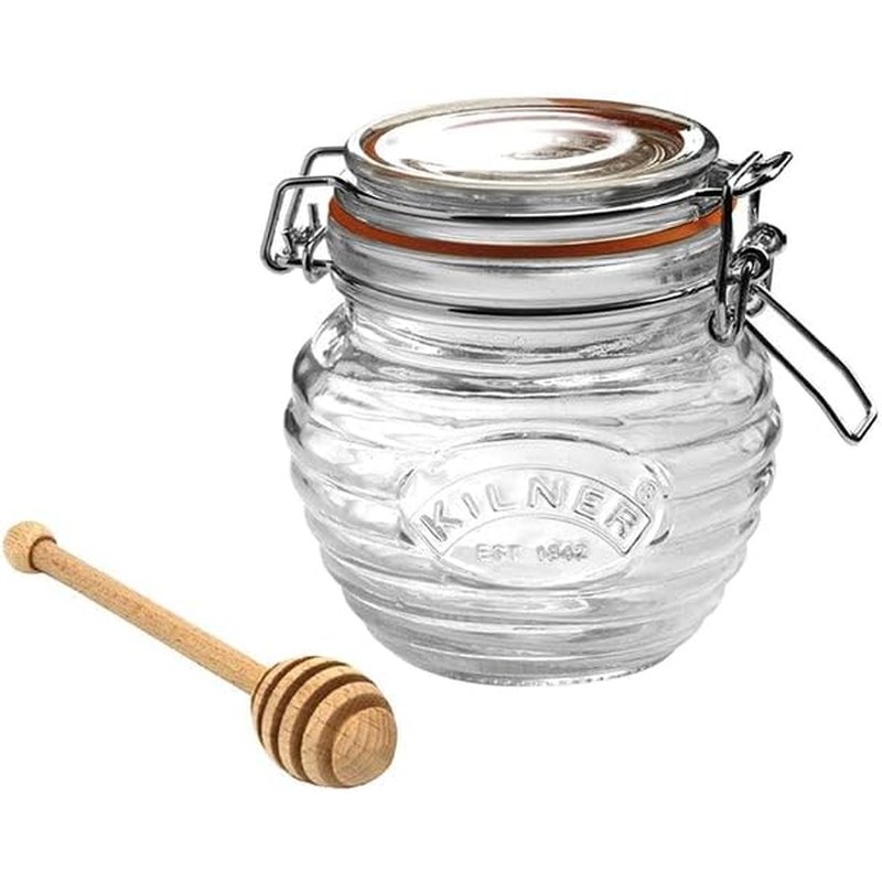 Kilner glass honey pot with dipper