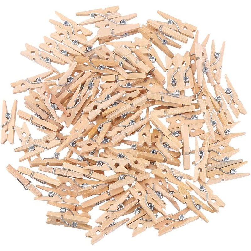 Mini wooden clothespins, 100 pack