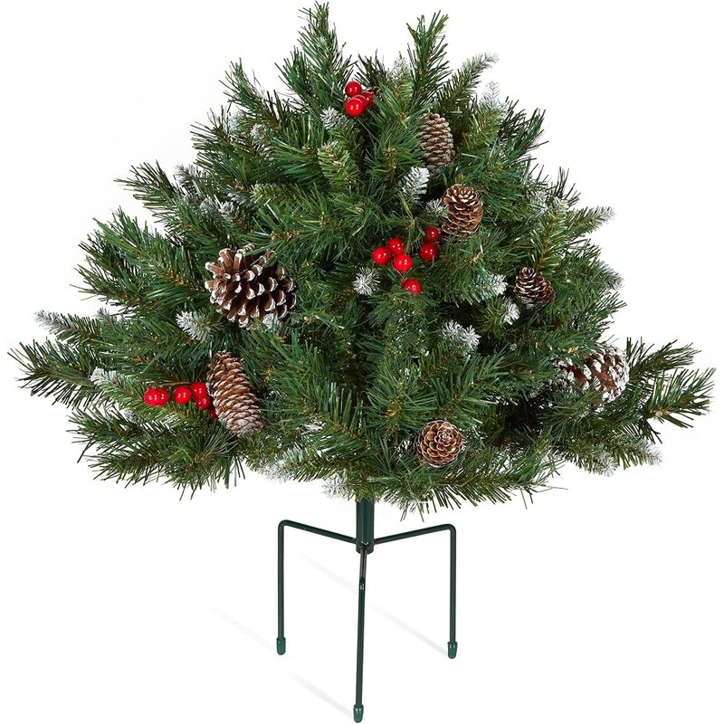 National Tree Company pre-lit frosted berry urn filler, 18 inch