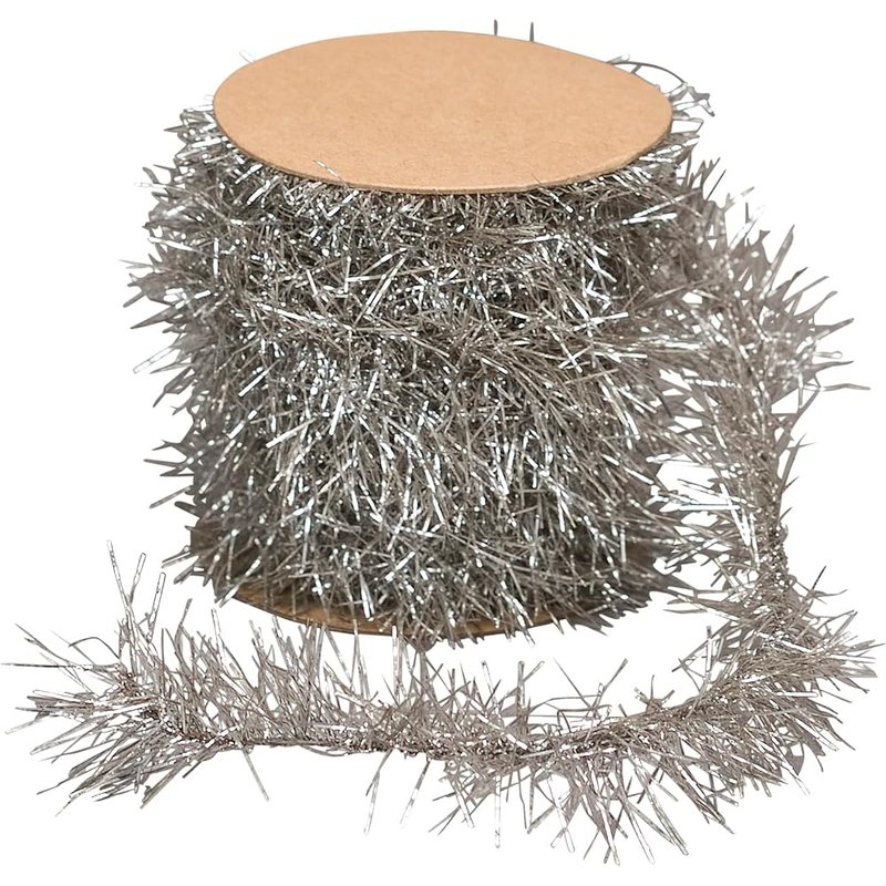 Silver tinsel garland