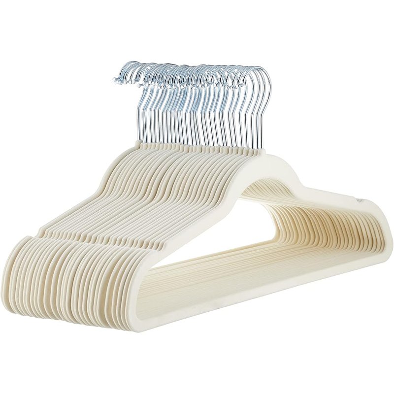 Ivory velvet hangers, 30 pack