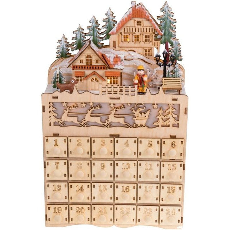 Clever Creations wooden village advent calendar