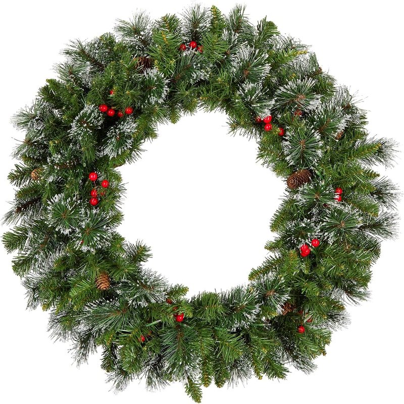 National Tree Company 30 inch pre-lit spruce wreath