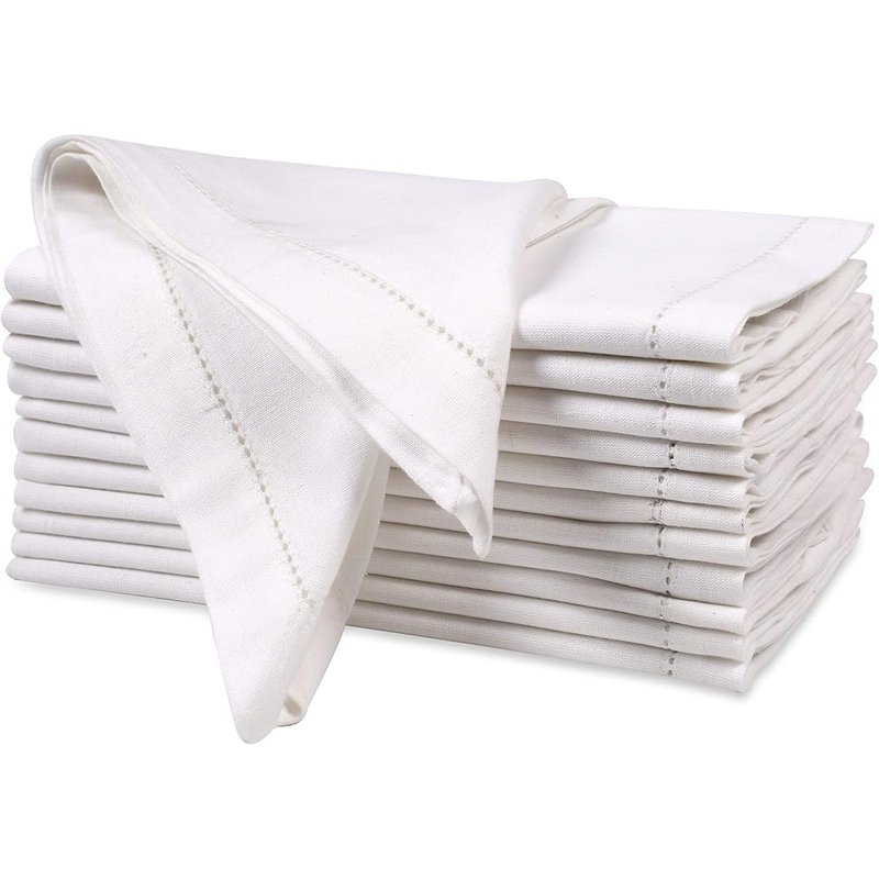 White linen napkins, set of 12