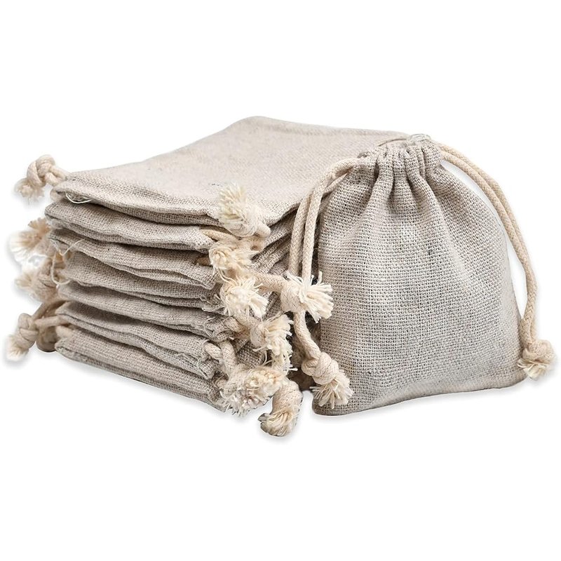 Cotton canvas drawstring bags, 50 pack