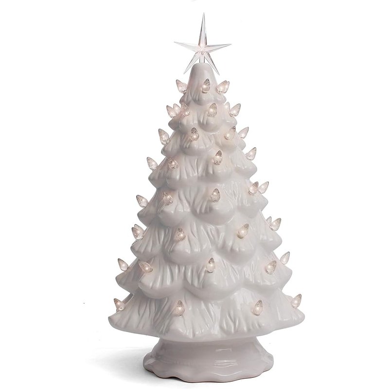 White ceramic tabletop tree
