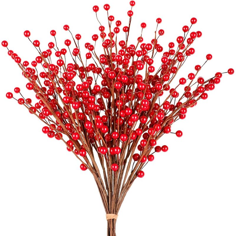 Burgundy berry twig stems, 12 pack