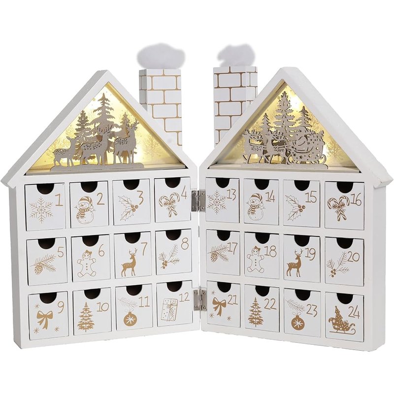 White forest wooden advent house