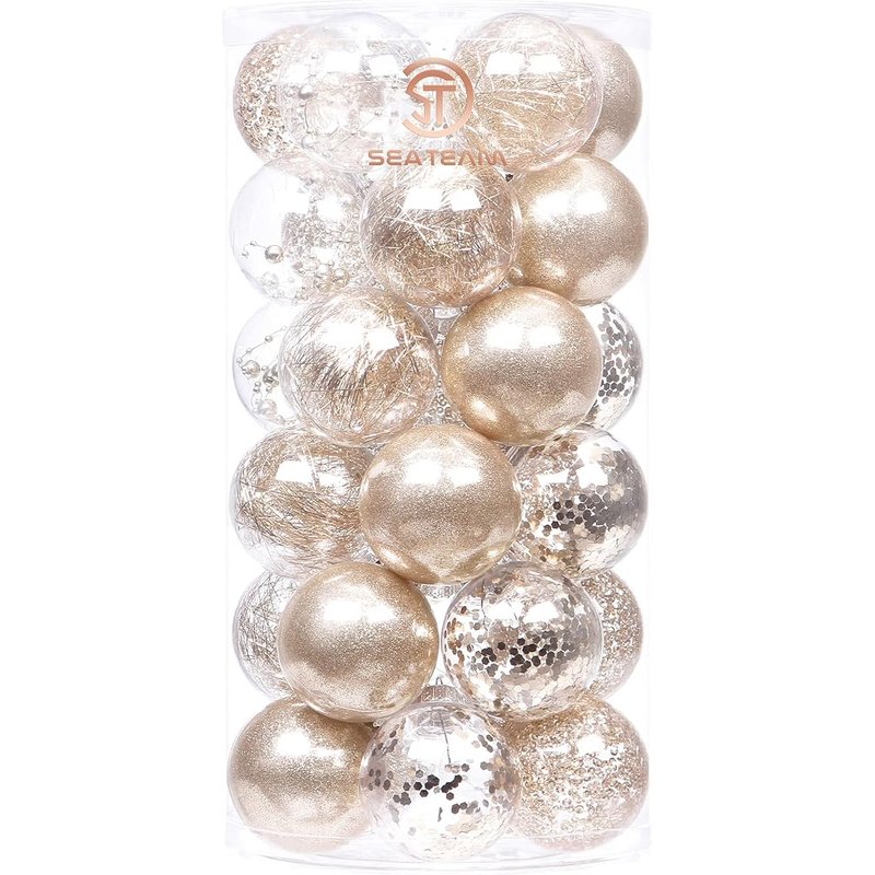 Champagne ball ornaments, 30 pc