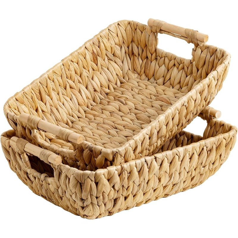 Water hyacinth baskets, 2 pack