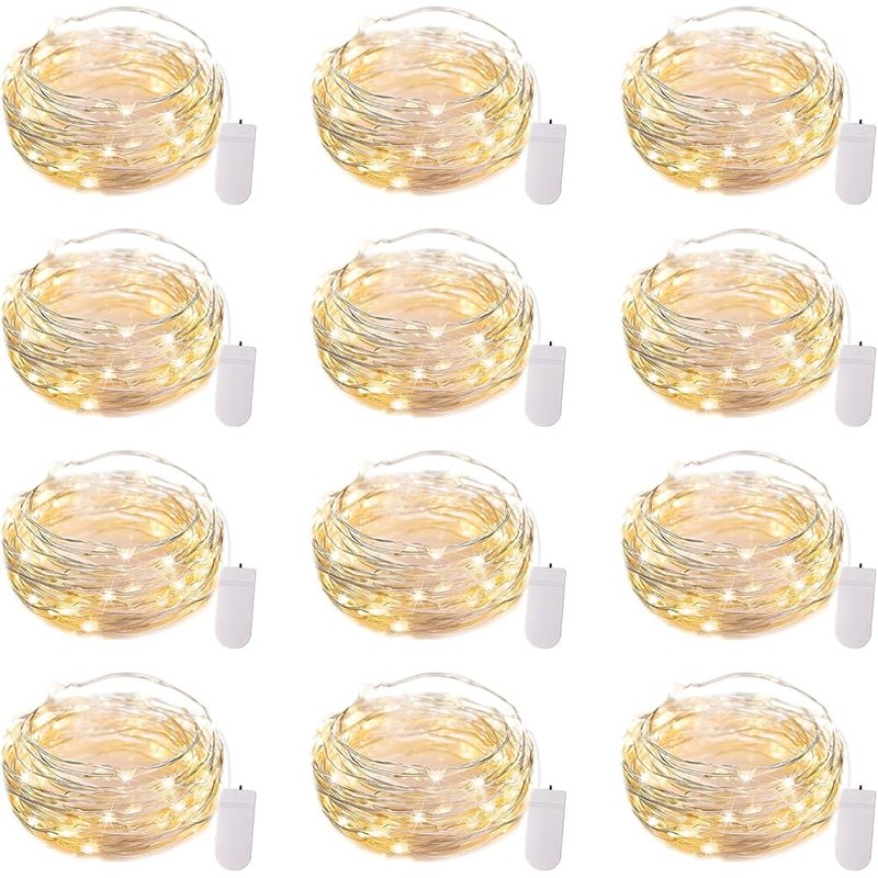Warm white fairy lights, 12 pack