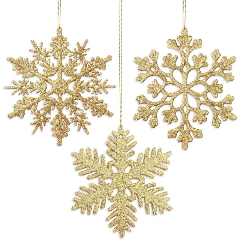 Gold snowflake ornaments