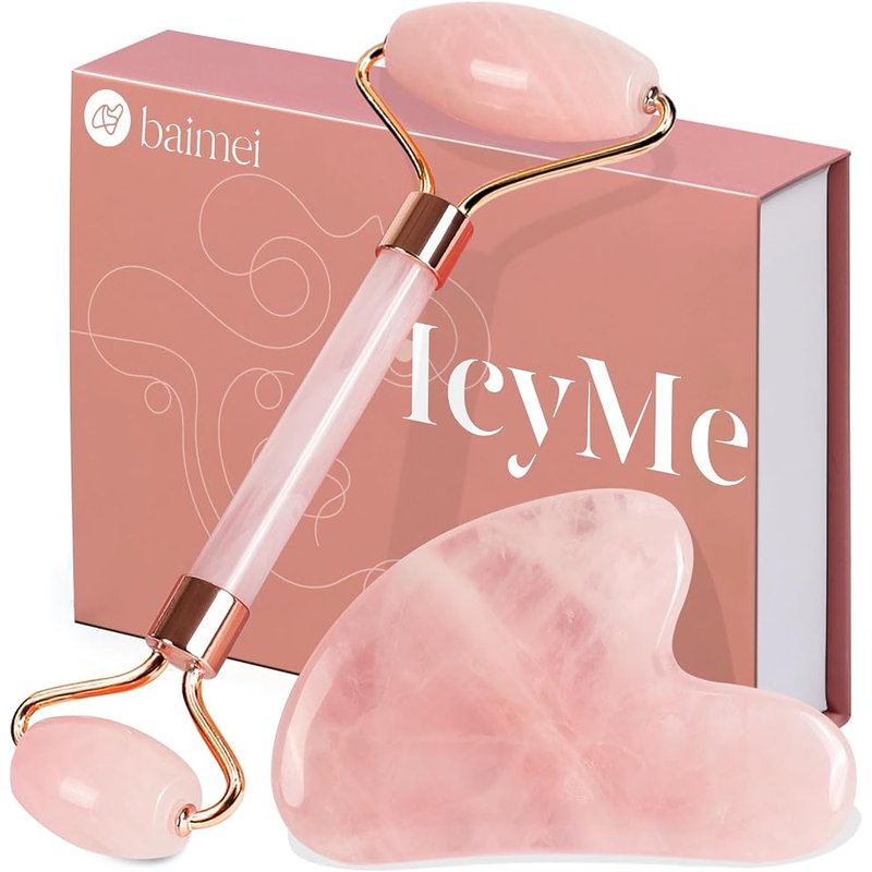 Rose quartz roller set