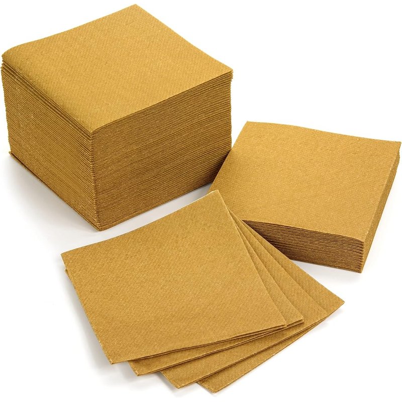 Gold linen-feel cocktail napkins