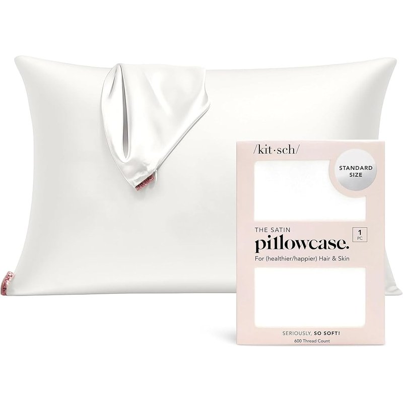 Kitsch satin pillowcase, ivory