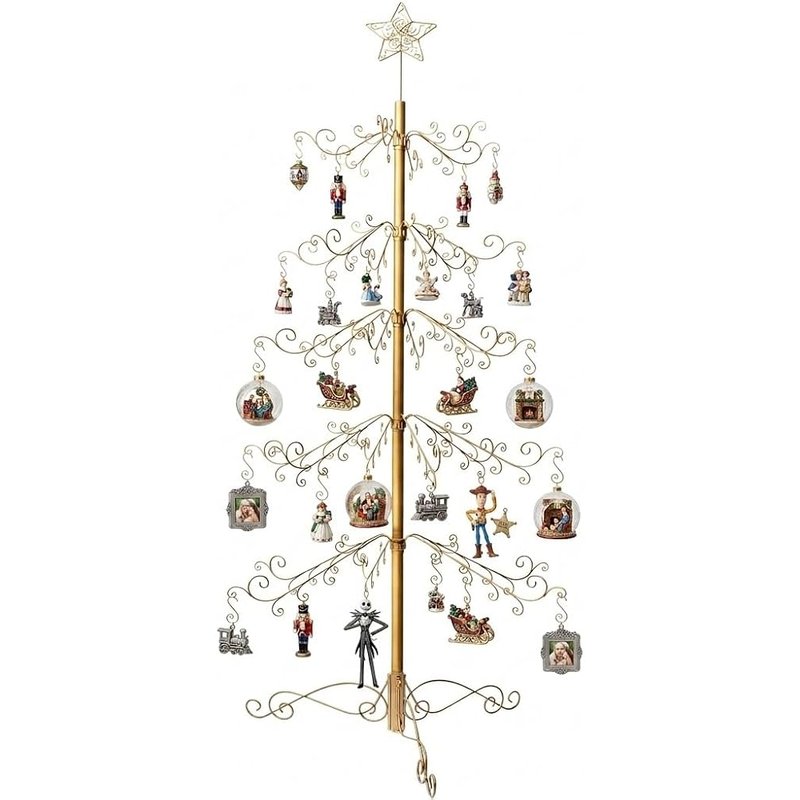 Gold ornament display tree