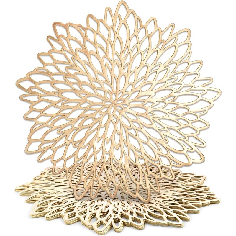 Juvale gold leaf placemats, 10 pack