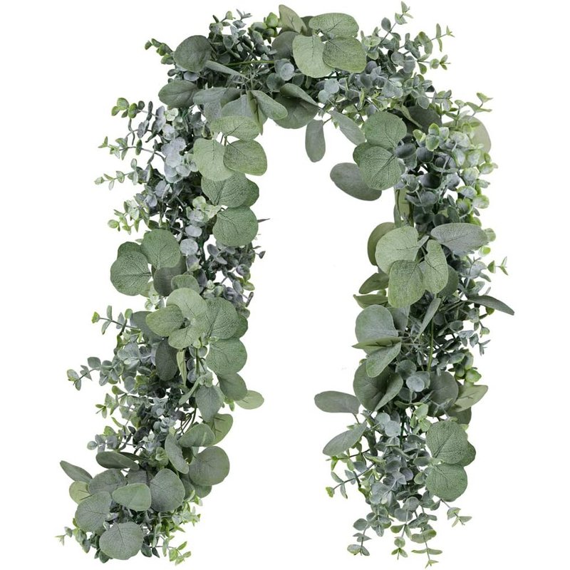 Winlyn faux silver dollar eucalyptus garland