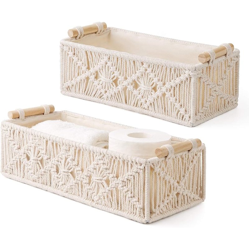 Macrame storage baskets