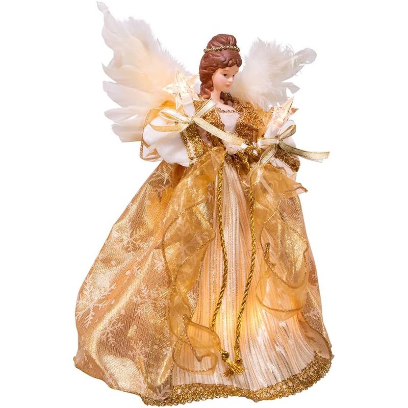 Kurt Adler lighted gold angel treetop