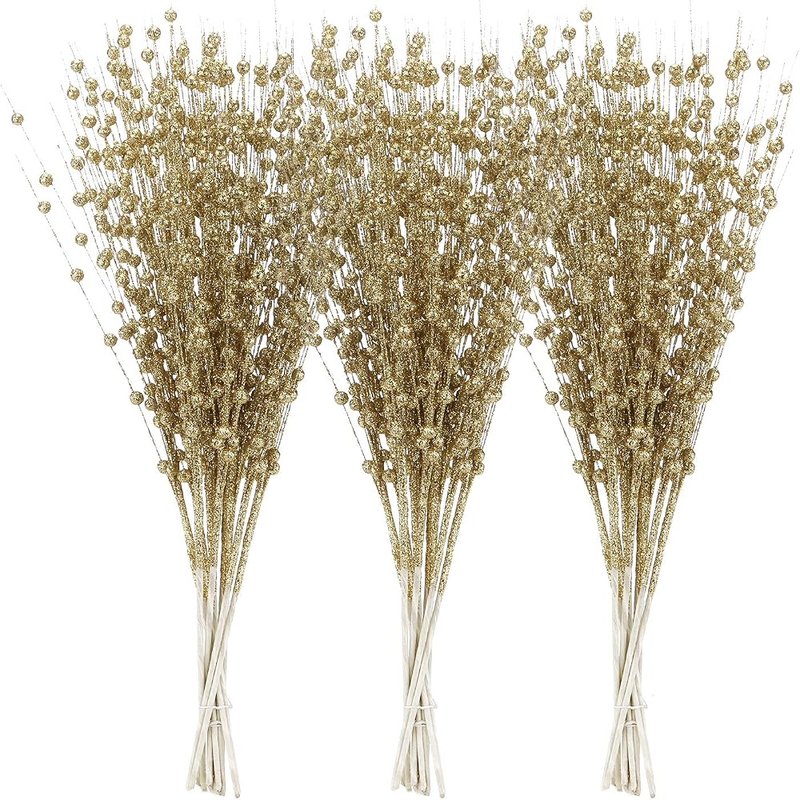 Gold glitter tree picks