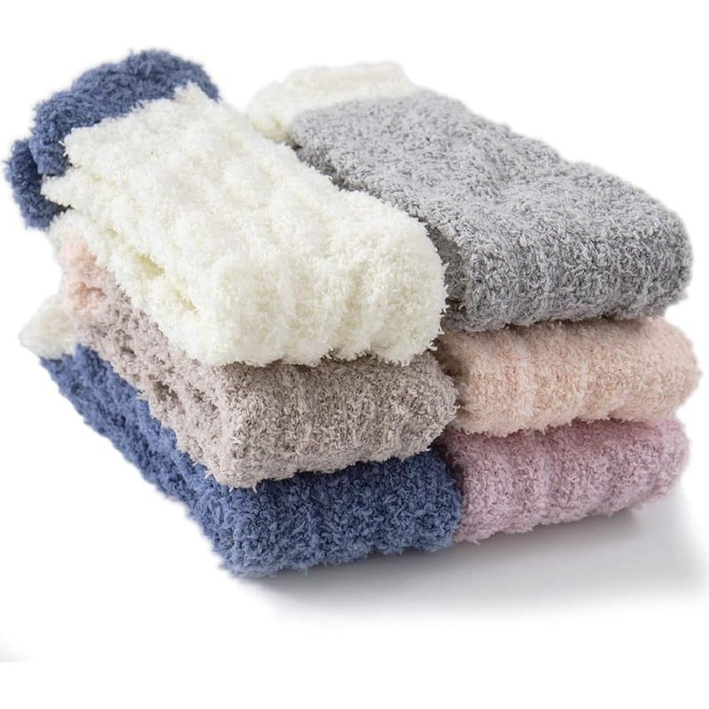 Fluffy plush slipper socks