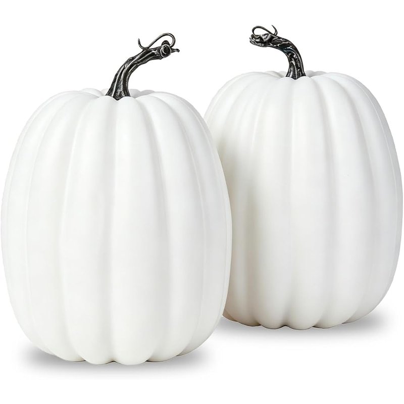 White pumpkins, set of 2