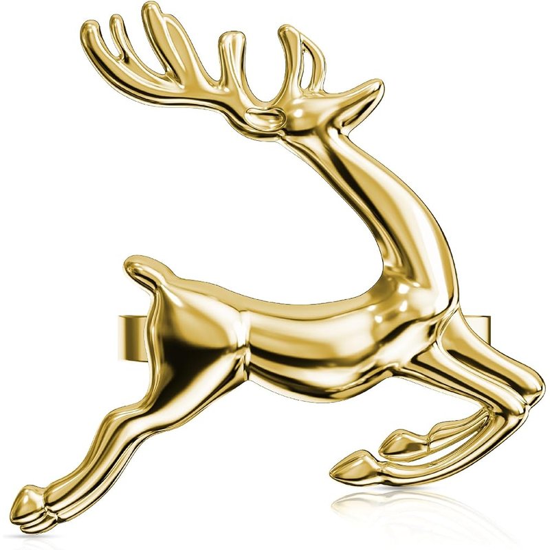 Gold reindeer napkin rings, set of 8