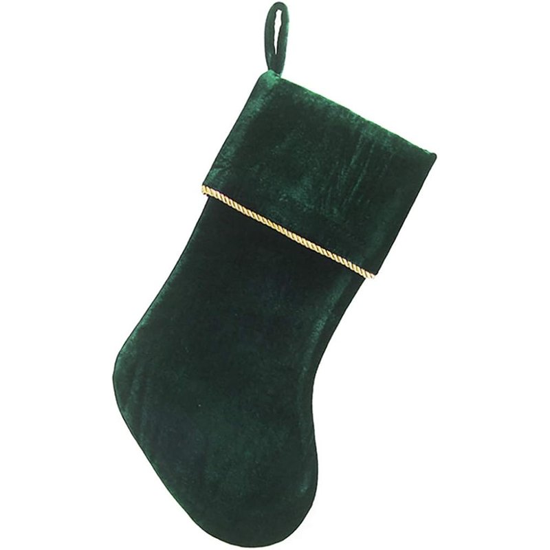 Green velvet stocking, 20 in