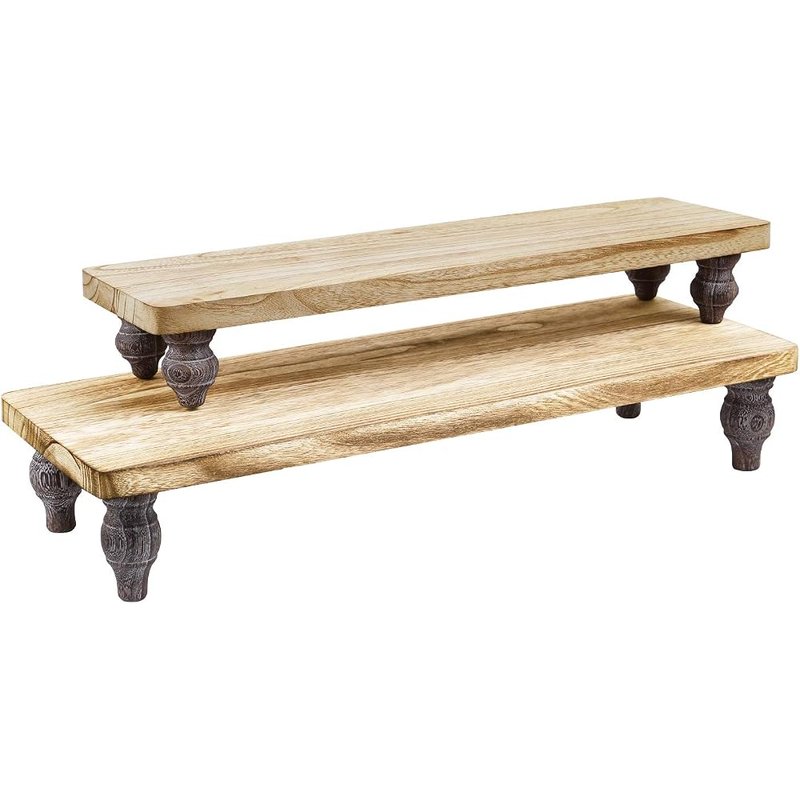 Wood display risers