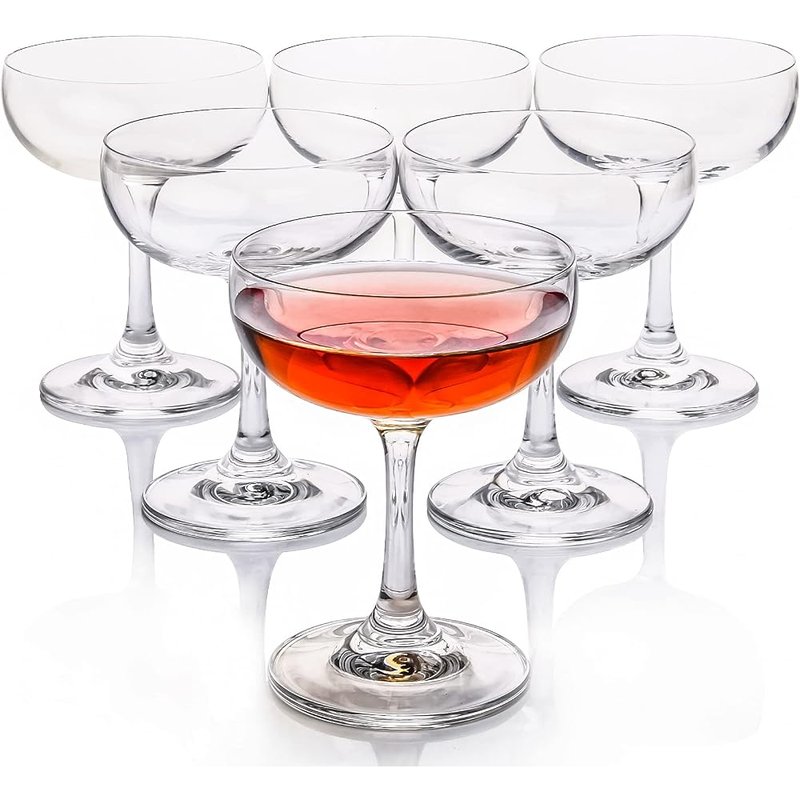 FAWLES crystal coupe glasses, set of 6