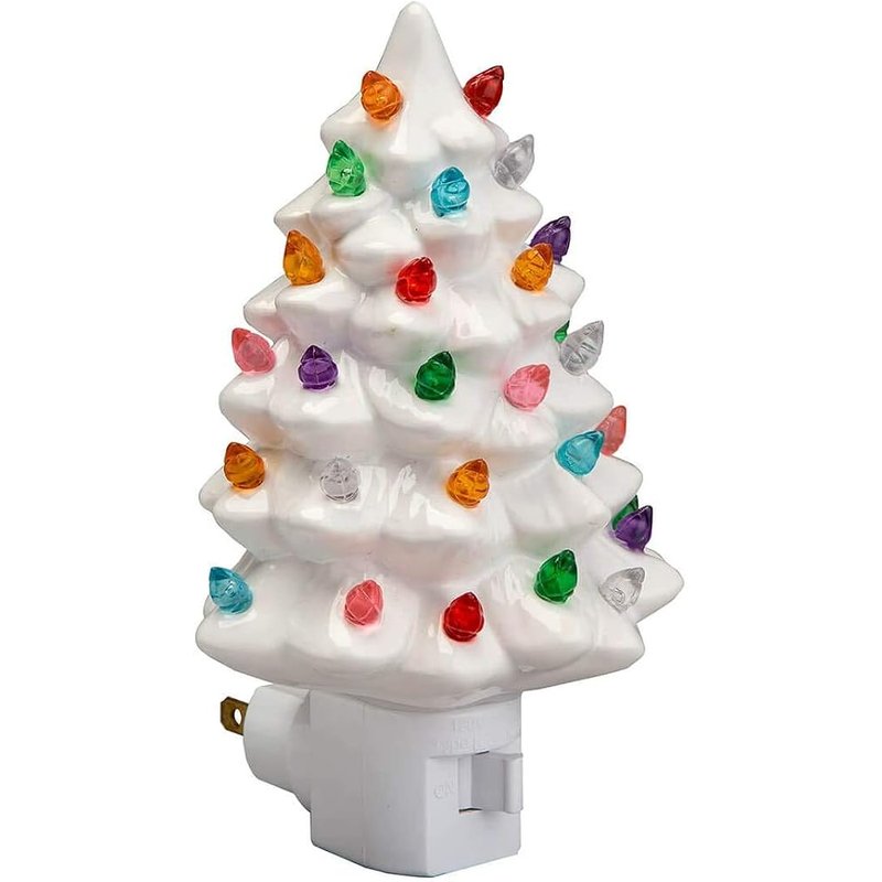 White ceramic Christmas tree night light