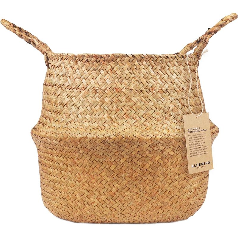 Woven seagrass belly basket