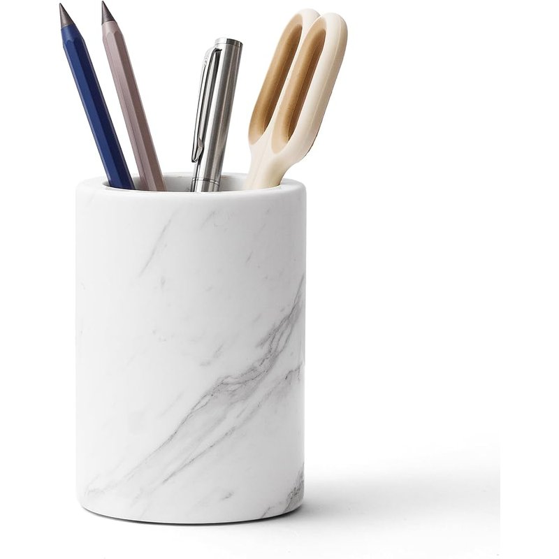 Marble brush holder cup