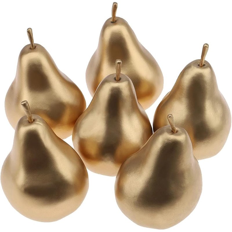 Gold faux pears, set of 6