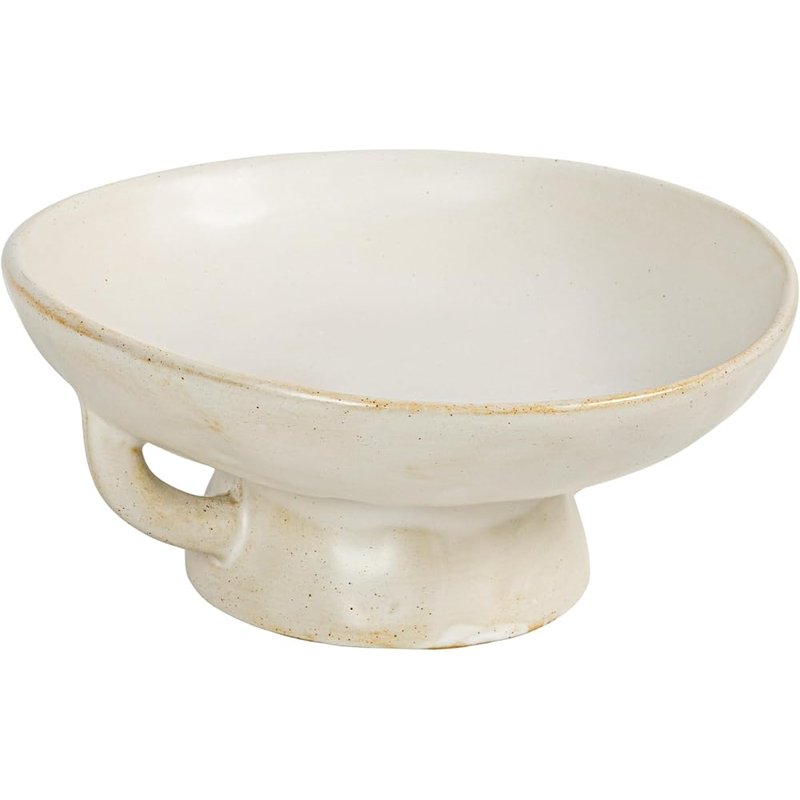 White reactive glaze stoneware bowl