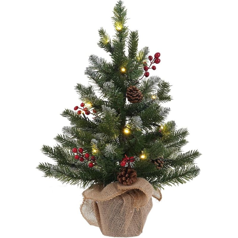Mini pre-lit Christmas tree, 2 ft