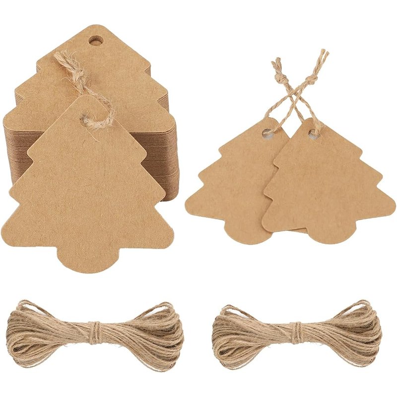 Christmas tree kraft gift tags