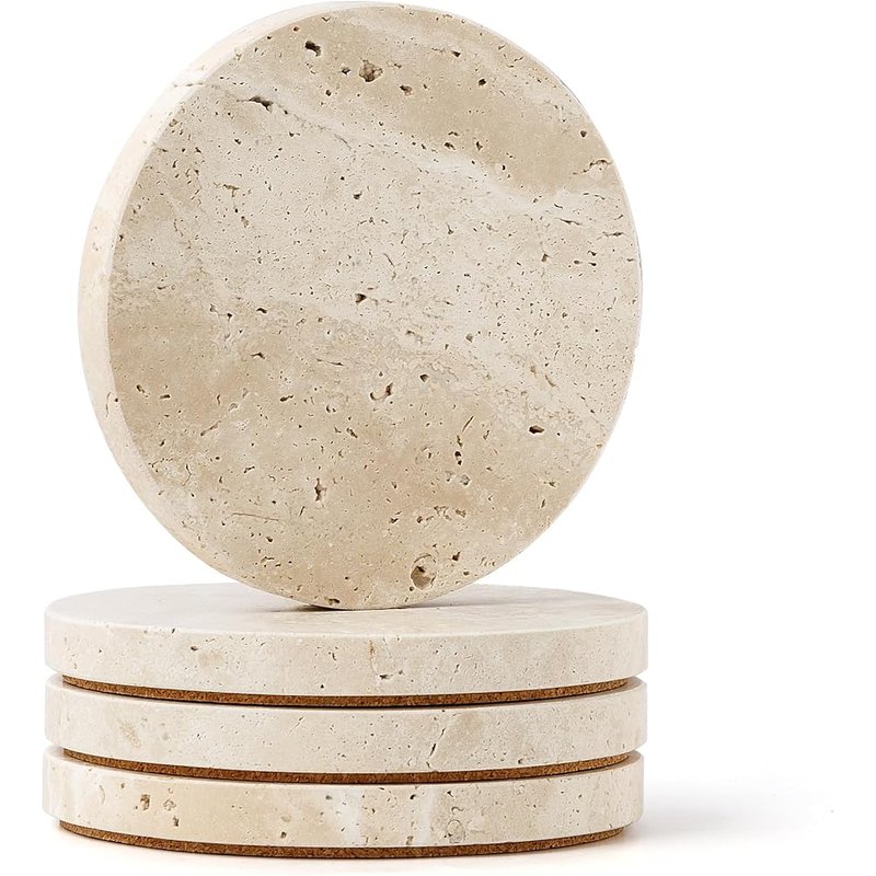 Travertine coasters, set of 4