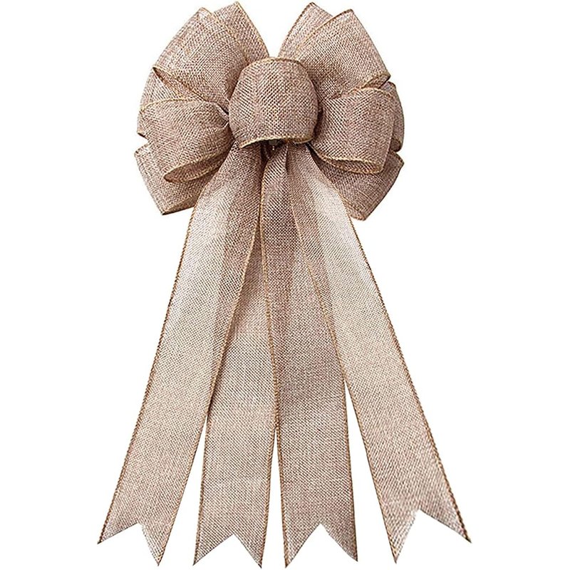 Large burlap tree topper bow