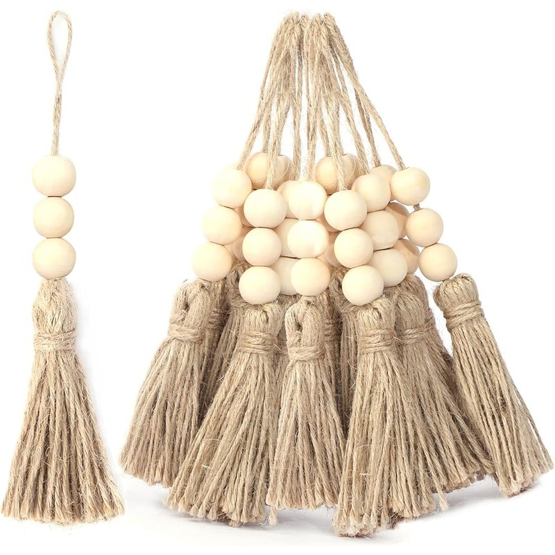 Wood bead tassel ornaments