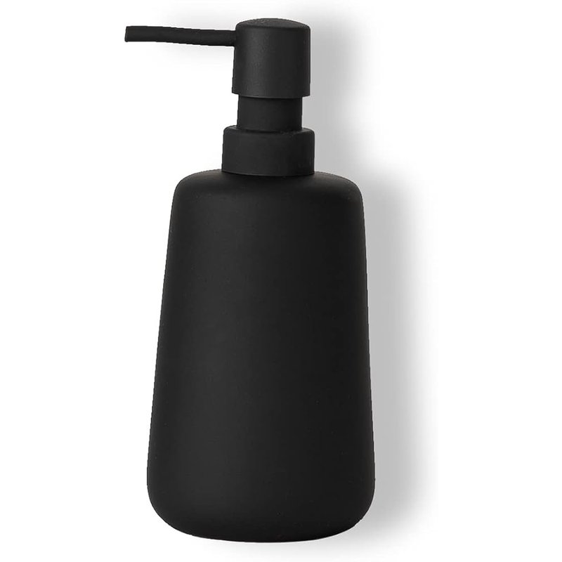 Matte black ceramic soap dispenser